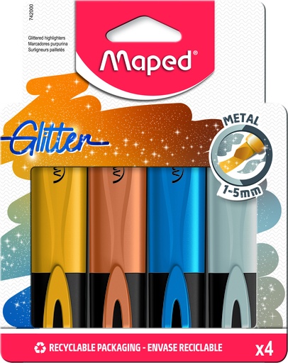 [536509] FLUOPEPS METALLIC-TEXTMARKER, 4ER-BOX