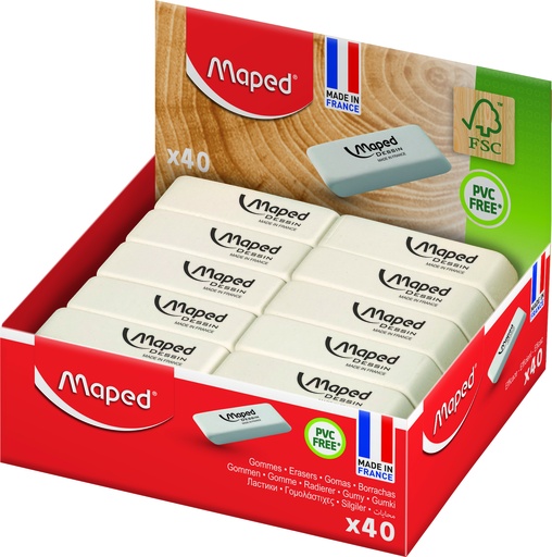 [5596B] MAPED NATURAL RUBBER PENCIL ERASER, BOX