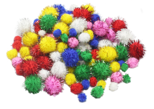 [82781] POMPONS MÉTALLISÉS, SAC DE 250