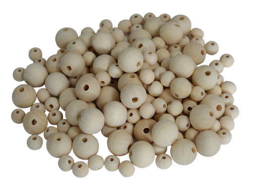 [8271] PERLES BOIS NATUREL DE 8 À 20 MM, SEAU DE 600