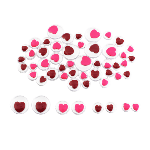 [81881] 50 PACK HEART ADHESIVE MOVING EYES
