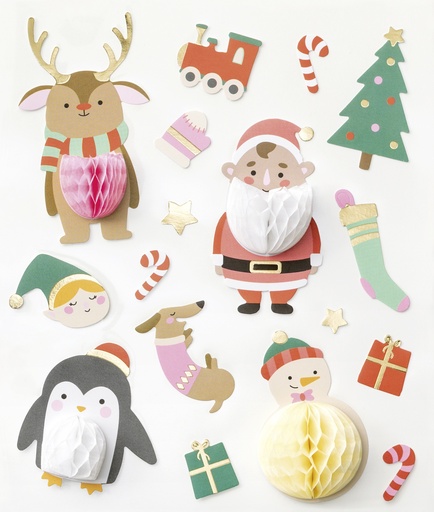 [847914] STICKERS 3D NOËL "NID D'ABEILLE"