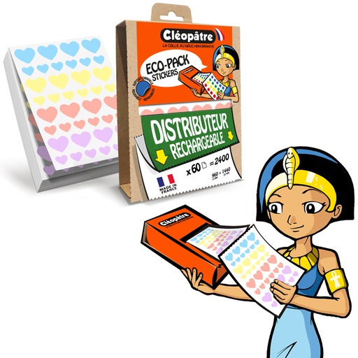 [829970] BOÎTES 1 ÉCO-PACK + 1 PARAVENT 60 FEUILLES,  COEURS