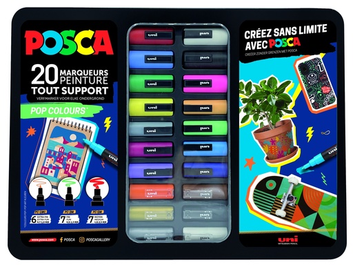 [53737] MALLETTE POSCA POP COLOURS