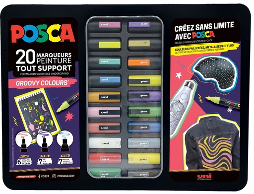 [53738] POSCA GROOVY COLOURS ETUI