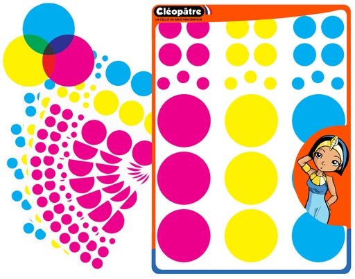 [821499] "CHROMATIC CIRCLE" ADHESIVE STICKERS, 18 SHEETS