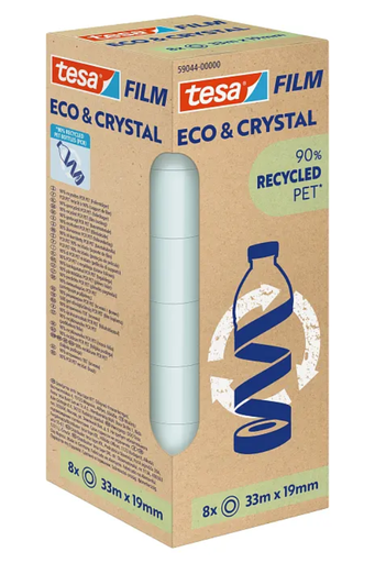 [0136B] ADHÉSIF TESA ECO ET CRYSTAL 33M X 19 mm, BOÎTE DE 8