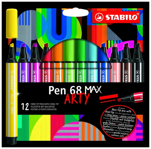 [5378] STABILO PEN 68 MAX ARTY, POCHETTE DE 12