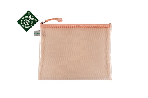 [351502] POCHETTE FOURRE-TOUT SANS PVC A5, ORANGE PASTEL