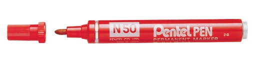 PENTEL PERMANENT MARKER N50 BULLET, RED