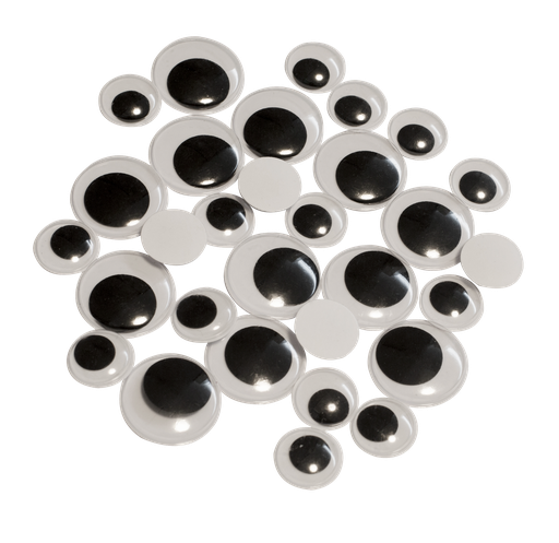 [81885] YEUX MOBILES MAXI ADHÉSIFS RONDS, 30 PIÈCES