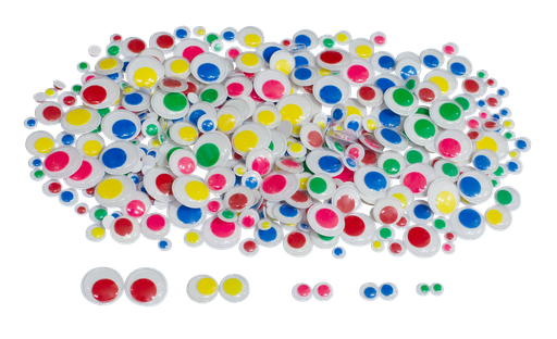 [81887] Bunte, runde, selbstklebende, bewegliche Augen, Schulrucksack