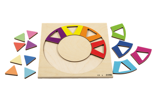 [SA7119] RAINBOW CIRCLE RELIEF PUZZLE, 16 PIECES
