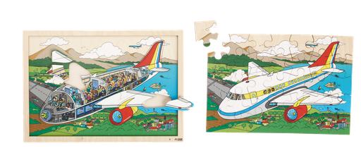 [SA71125] PUZZLE 2 NIVEAUX L'AVION, 60 PIÈCES