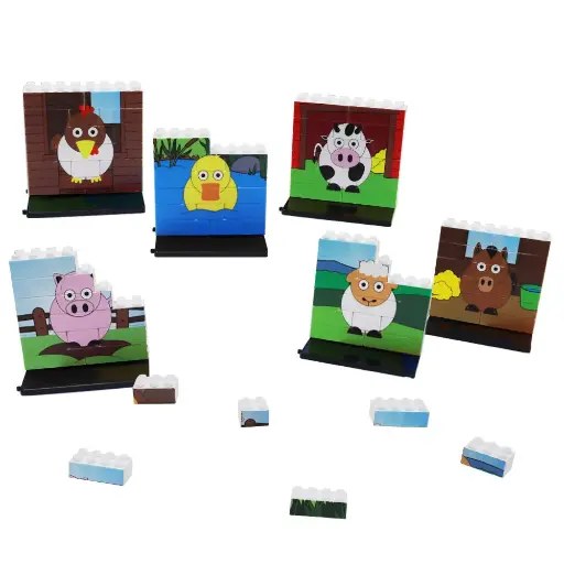 [SA7308] PUZZELS OP BOERDERIJDIEREN, DE BOXSET