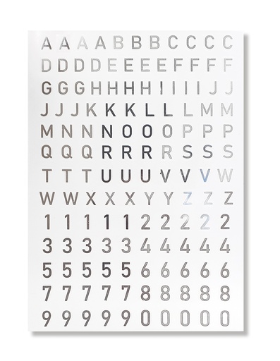 [847802] STICKERS ALPHABET ET CHIFFRES, ARGENT