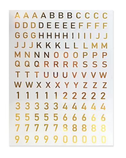 [847807] ALPHABET AND NUMBER STICKERS, GOLD