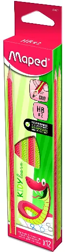 [52018] Black pencils with grip "Kiddy Learn Maped", box of 12
