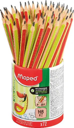 [52019] ZWARTE POTLODEN MET GREEP "KIDY LEARN MAPED", POT VAN 72