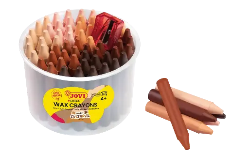 [5340] CRAYONS CIRE JOVICOLOR MULTICULTURAL, POT DE 60