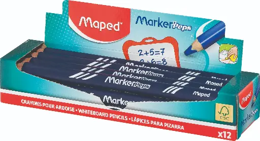 [5282] MARKER'PEPS MAPED BLUE SLATE PENCILS, BOX OF 12