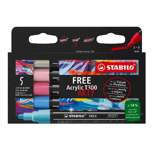 [538702] STABILO FREE ACRYLIC T300, PASTEL SET