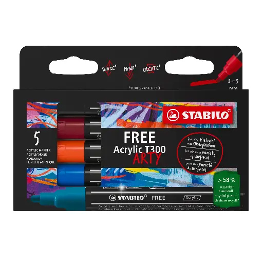 [538703] STABILO GRATIS ACRYL T300, URBAN SET