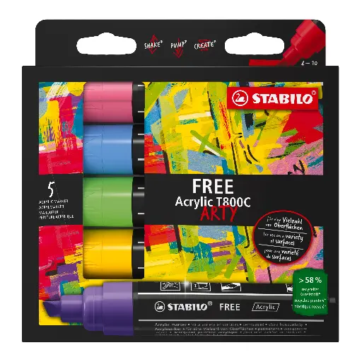[538107] STABILO FREE ACRYLIC T800, SET SEASIDE