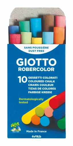 [73081] GIOTTO ROBERCOLOR COLORED CHALKS, BOX OF 10 ASS.