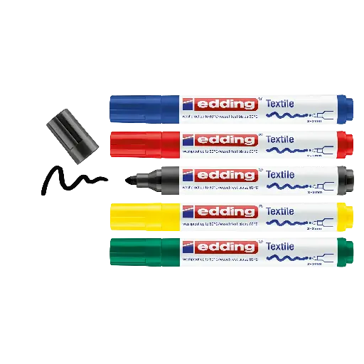 [5072] EDDING 4500 TEXTILE MARKERS, CASE OF 5