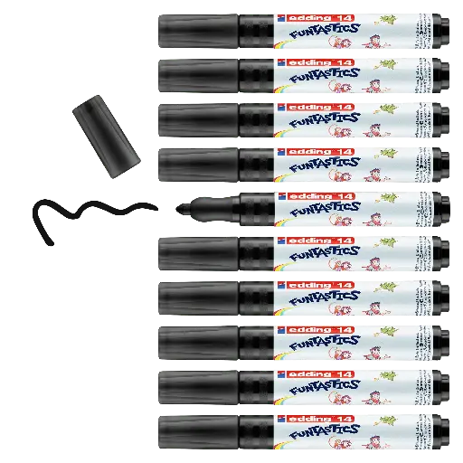 [534900] EDDING 14 FUNTASTIC- 3MM BLACK, BOX OF 10