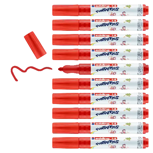 [534901] EDDING 14 FUNTASTIC- 3MM ROUGE, BOÎTE DE 10