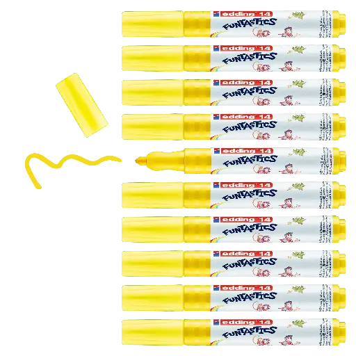 [534904] EDDING 14 FUNTASTIC- 3MM YELLOW, BOX OF 10