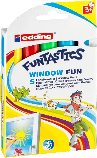 [535107] EDDING 16 FUNTASTIC WINDOW FUN, CASE OF 5 ASS.