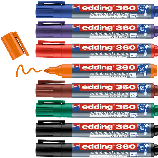 [53971] EDDING 360 MARQUEURS TABLEAU BLANC, ÉTUI DE 8 ASS.