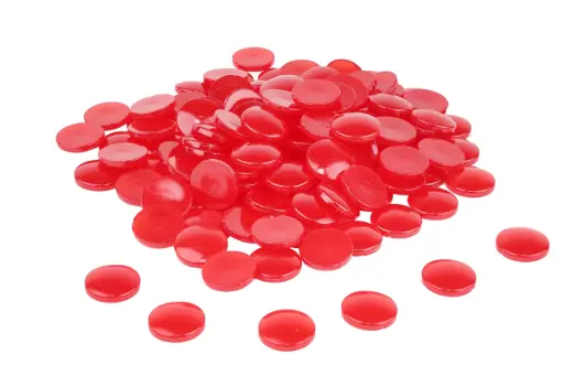 [6302] PIERRES TRANSLUCIDES ROUGES, 100 PIÈCES