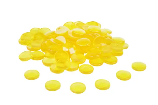 [6301] PIERRES TRANSLUCIDES JAUNES, 100 PIÈCES