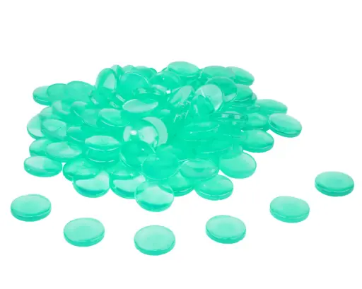 [6303] PIERRES TRANSLUCIDES VERTS, 100 PIÈCES