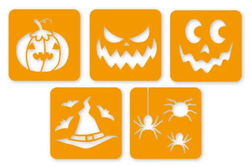 [8674] POCHOIRS HALLOWEEN, LOT DE 5