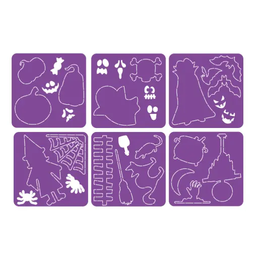 [8695] POCHOIRS HALLOWEEN, LOT DE 6