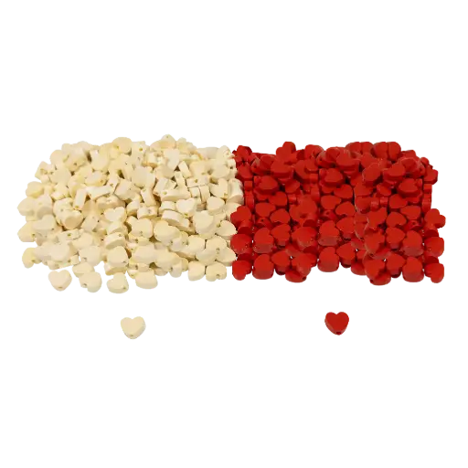 [82718] PERLES EN BOIS COEURS, 400 PIÈCES