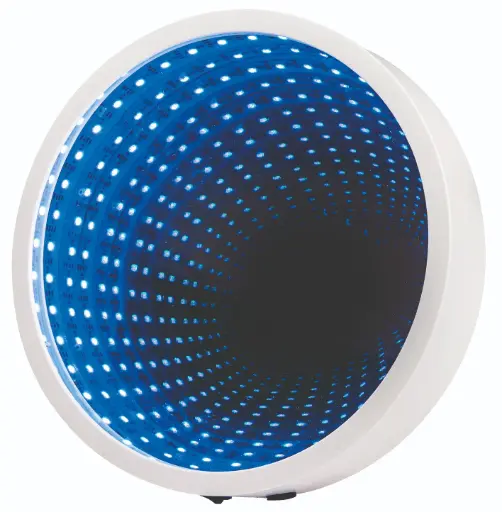 [9599] MIROIR LUMINEUX INFINI, 23CM* DISPO JUIN