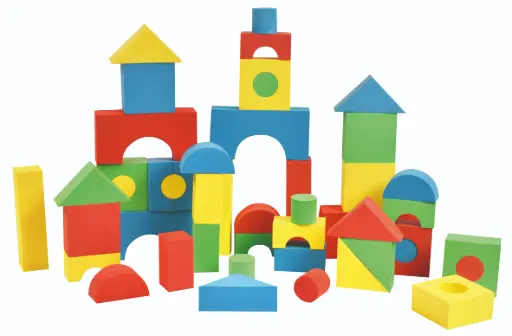 [9332] BLOCS DE CONSTRUCTION SOUPLES COLORÉS, 56PCS