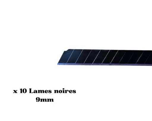[03461] LAMES NOIRES 9MM, ETUI DE 10