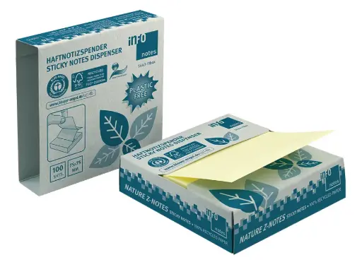[1058] NOTES ADHÉSIVES RECYCLÉES 75X75MM, BOÎTE DE 12
