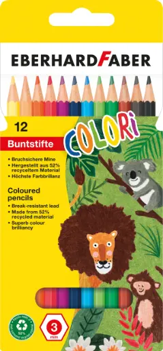 [5283] CRAYONS DE COULEUR EBERHARD FABER, ÉTUI DE 12