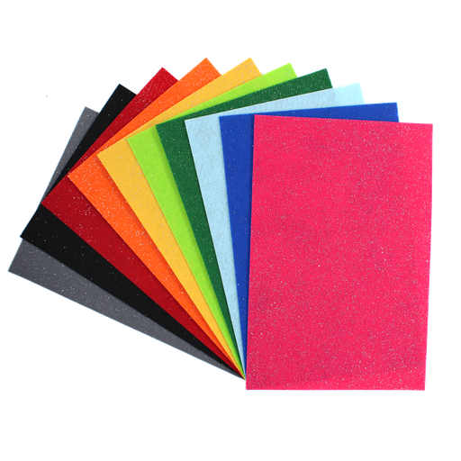 [8144] BIODEGRADABLE SEQUIN FELT 20X30CM, 10 ASS.