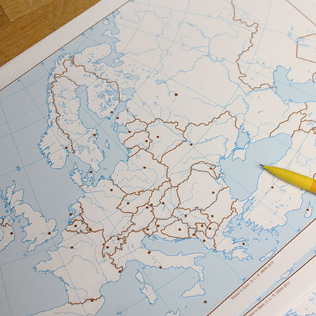 [6044] BLANK MAP OF EUROPE / BLOCK OF 50