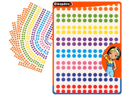 [8284] RONDE ZELFKLEVENDE STICKERS 8MM, 10 VELLEN