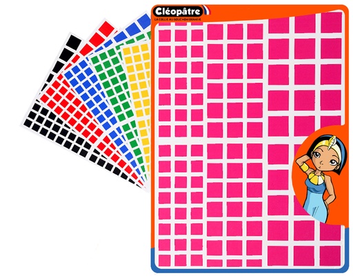 [82992] SQUARE ADHESIVE STICKERS, 18 SHEETS